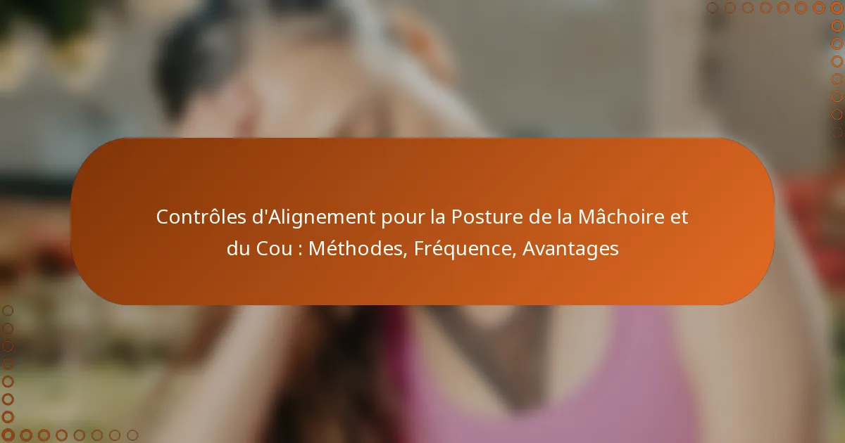 Contrôles d’Alignement pour la Posture de la Mâchoire et du Cou : Méthodes, Fréquence, Avantages